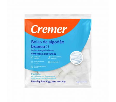 ALGODON CREMER EN PELOTITAS BLANCO 50GR