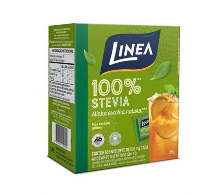EDULCORANTE EN POLVO LINEA 100% STEVIA 50 BOLSITAS