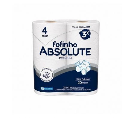 PAPAEL HIGIENICO FOFINHO ABSOLUTE TH 20MTS X4