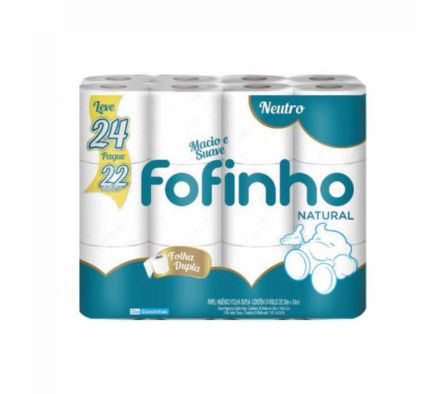 PAPEL HIGIENICO FOFINHO NATURAL DOBLE H. 30MTS X24