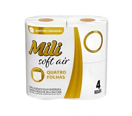 PAPEL HIGIENICO MILI SOFT AIR 4H 20M 4 UN