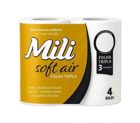 PAPEL HIGIENICO MILI SOFT AIR 3H 20M 4 UN