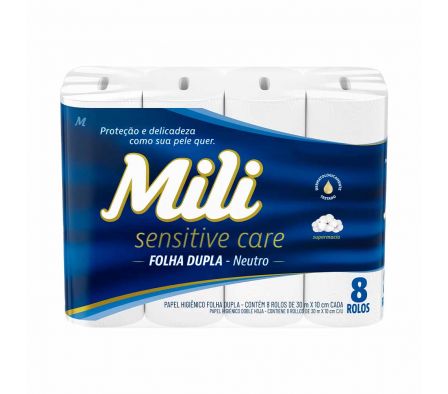 PAPEL HIGIENICO MILI DOBLE HOJA 30M NEUTRO - 8UND