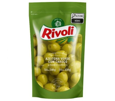 ACEITUNAS RIVOLI VERDE C/SEMILLA DOY PACK 350GR