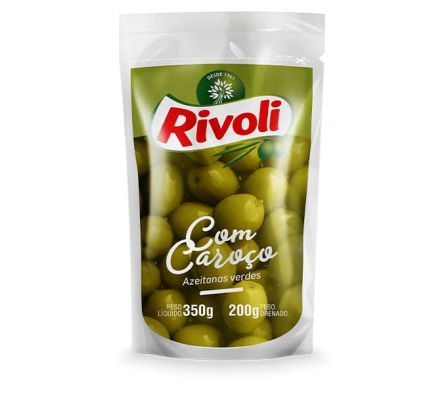 ACEITUNAS RIVOLI VERDE C/SEMILLA DOY PACK 350GR