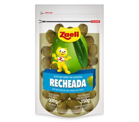 ACEITUNAS VERDES ZAELI RELLENAS POUCHET 300GR.