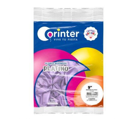 GLOBO CORINTER PLATINO  VIOLETA  9X25 UN