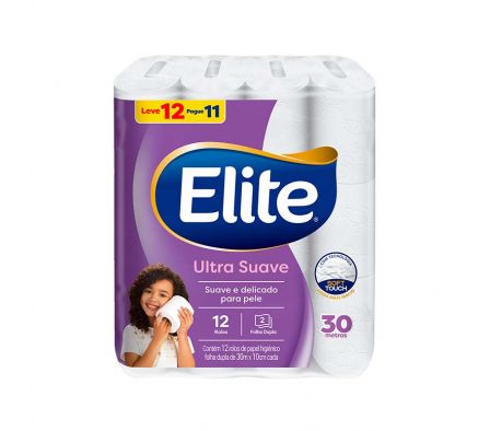 PAPEL HIGIENICO ELITE DOBLE HOJA 12UN 30MT