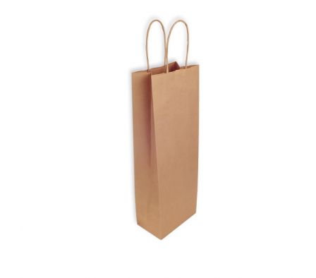 BOLSA DE REGALO KRAFT VINO MARRON 13,5 X 8 X 39 CM
