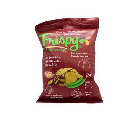 SNACK FRISPY BATATA DOCE CHIPS SABOR PIMENTA MEXIC