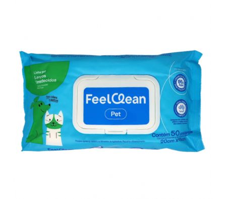 TOALLITAS FEELCLEAN  PET C/TAPA 50 UNID 20X15 CMTO