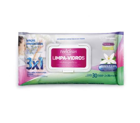 TOALLITAS FEELCLEAN LIMPIA VIDRIOS 30UNI 20X18 CM