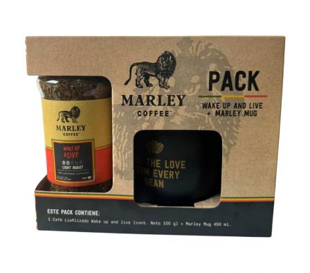 KIT MARLEY COFFEE CAFÉ WAKE UP & LIVE + MARLEY MUG