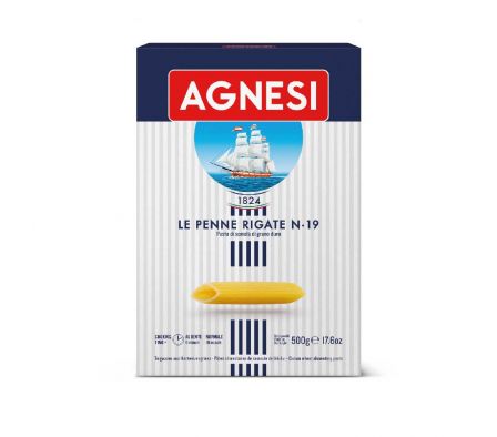 FIDEOS AGNESI PENNE RIGATE N.19 500G