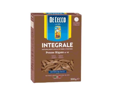 FIDEO DE CECCO PENNE RIGATE INTEGRAL 500Gr