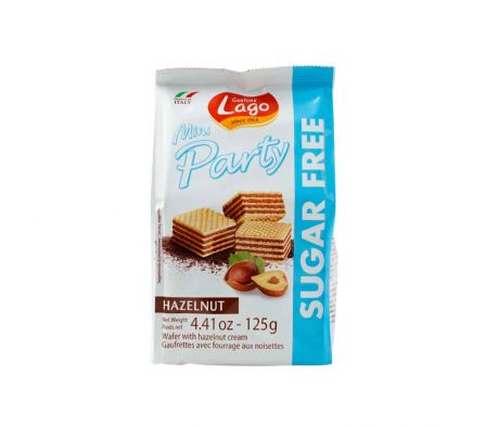 WAFER MINI PARTY DE AVELLANA SIN AZUCAR 125GR