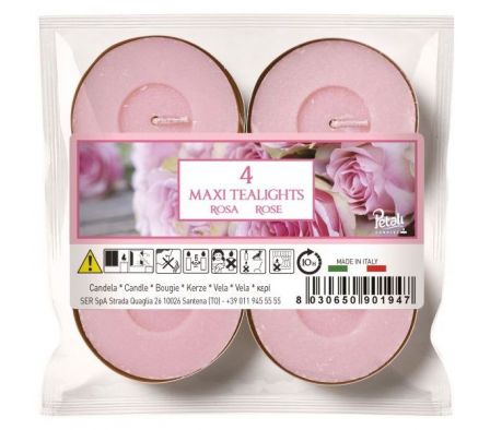 VELA AROMATICA MAXI LIGHT X4 10H ROSE