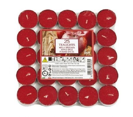 VELA AROMATICA TEALIGHT X25 4H APPLE SPICE 