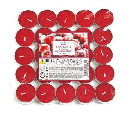 VELA AROMATICA TEALIGHT X25 4H FROSTED CHERRY