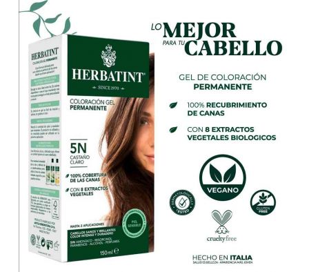 TINTE HERBATINT 5N GEL COLORACION PERMANENTE