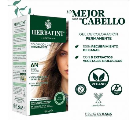 TINTE HERBATINT 6N GEL COLORACION PERMANENTE