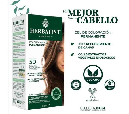 TINTE HERBATINT 5D GEL COLORACION PERMANENTE