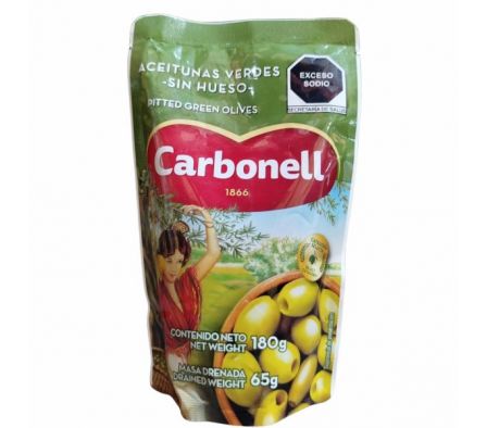 ACEITUNA VERDE CARBONELL SIN CAROZO 65GR
