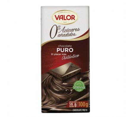 CHOCOLATE VALOR PURO SIN AZUCAR, CON ESTEVIA 100GR