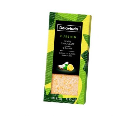 TABLETA DELAVIUDA CHOCOLATE BLANCO LIMÓN&COCO 120G