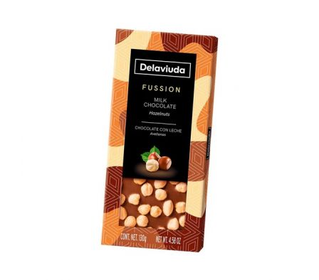 TABLETA DELAVIUDA CHOCOLATE C/ LECHE&AVELLANAS 130