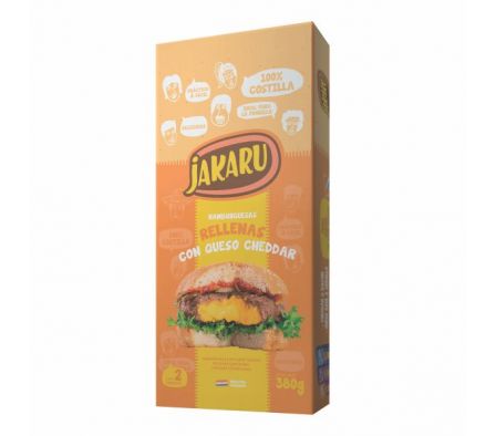 HAMBURGUESA JAKARU RELLENA CHEDDAR CONG. 380GR