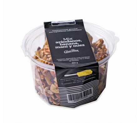 MIX ARANDANOS, BANANA, MANÍ Y NUEZ X 500GR