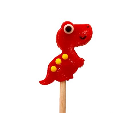 PALETA PAPABUBBLE DINOSAURIO ROJO 60GR