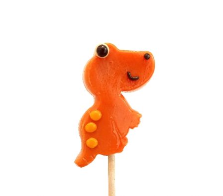 PALETA PAPABUBBLE DINOSAURIO ANARANJADO 60GR