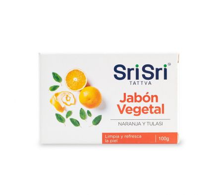 JABON VEGETAL SRISRI TATTVA NARANJA Y TULASI 100G 
