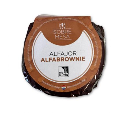 ALFAJOR SOBREMESA ALFABROWNIE S/GLUTEN 90GR