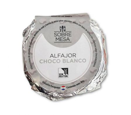 ALFAJOR SOBREMESA CHOCOLATE BLANCO S/GLUTEN 80GR