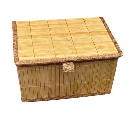 CESTO C/TAPA 34X25X14,5CM BAMBO
